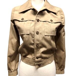 Vintage 60’s Cropped Utility Jacket-PRISTINE-Sz. 9, Women’s Small Cinched Waist